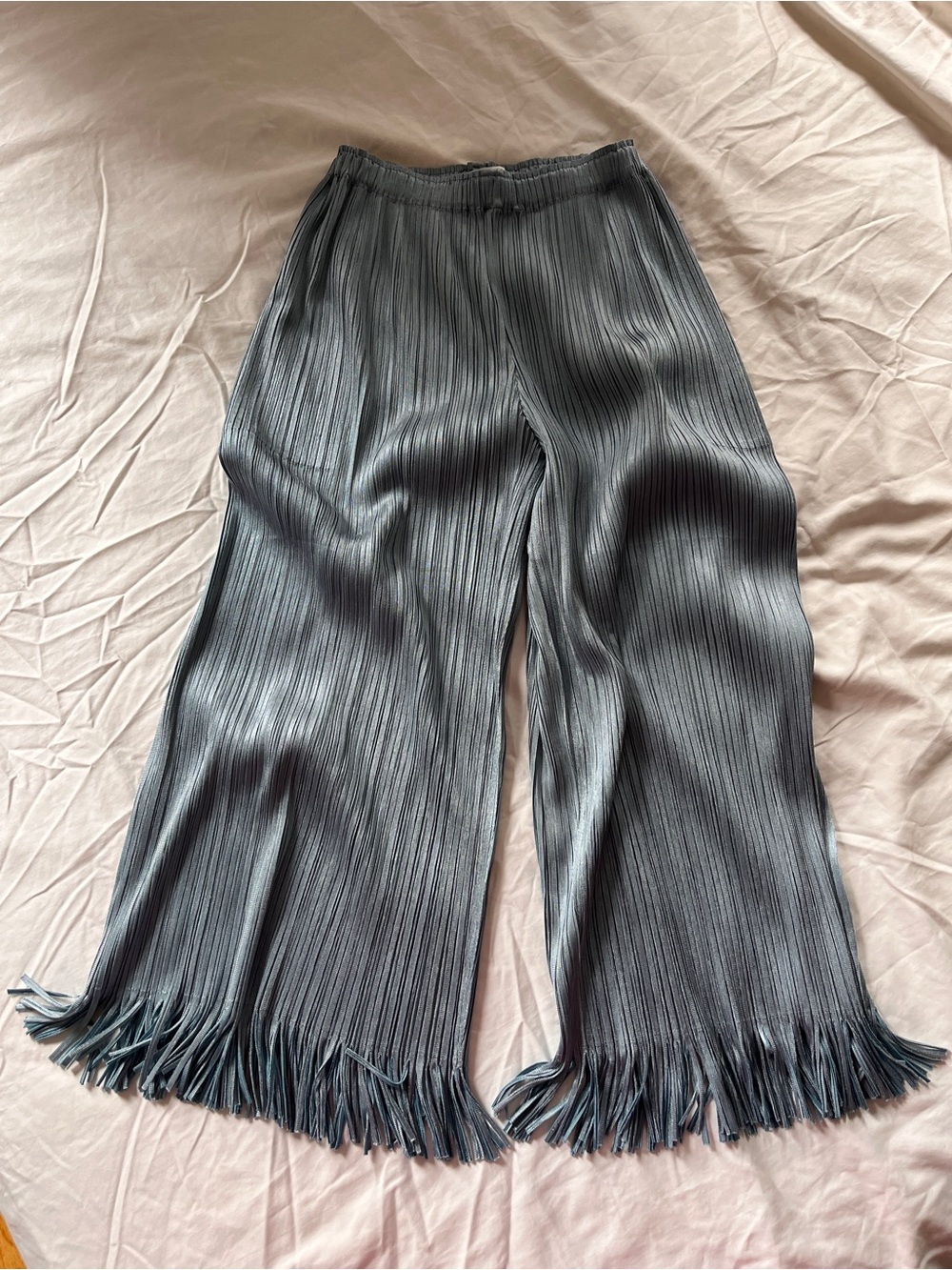 PLEATS PLEASE Metallic Fringe Pants